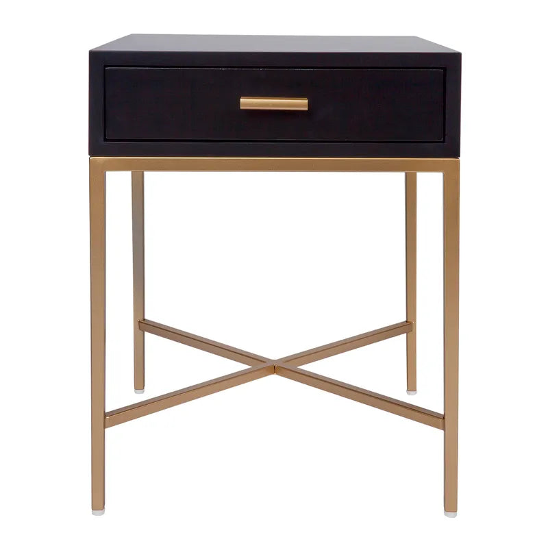Nessa Black Bedside Table