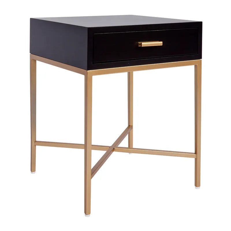 Nessa Black Bedside Table