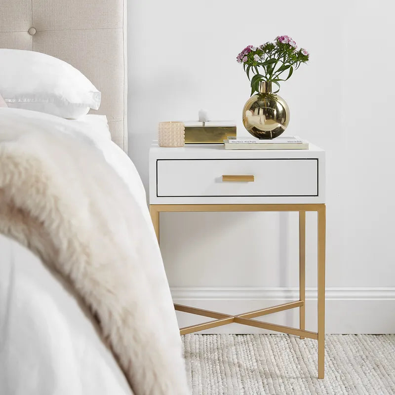 Nessa Black Bedside Table