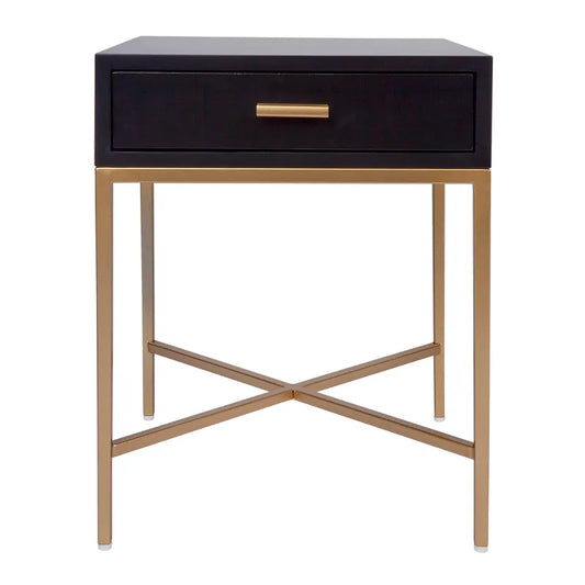 Nessa Black Bedside Table